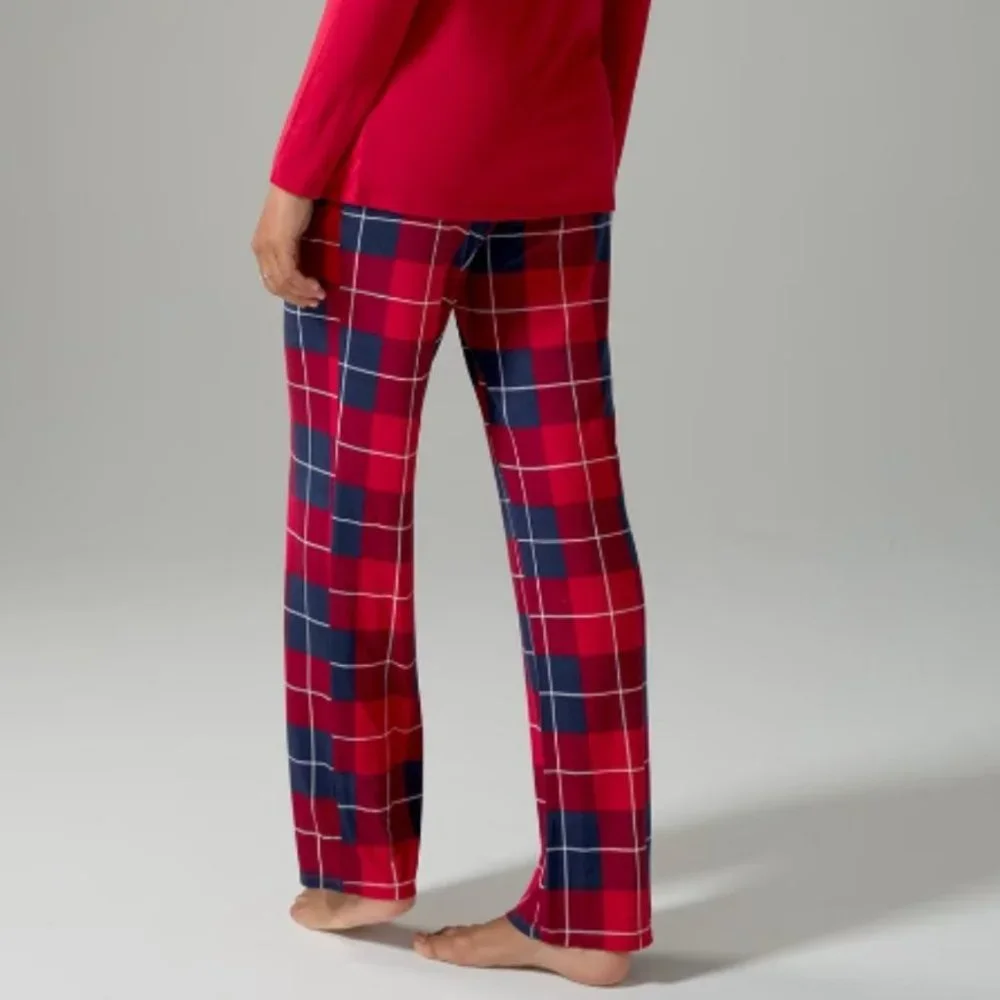 NWT Soma COOL NIGHTS Long Sleeve Pj Set - Color -BLANKET PLAID NAVY - Size L - Picture 6 of 11